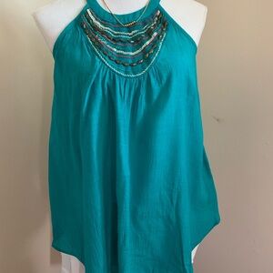Teal Halter Neck Women's Top